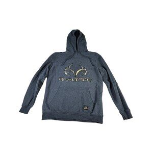 RealTree Hoodie Grey Deer Horns Camo No Size Long Sleeve Casual Pullover Hunting